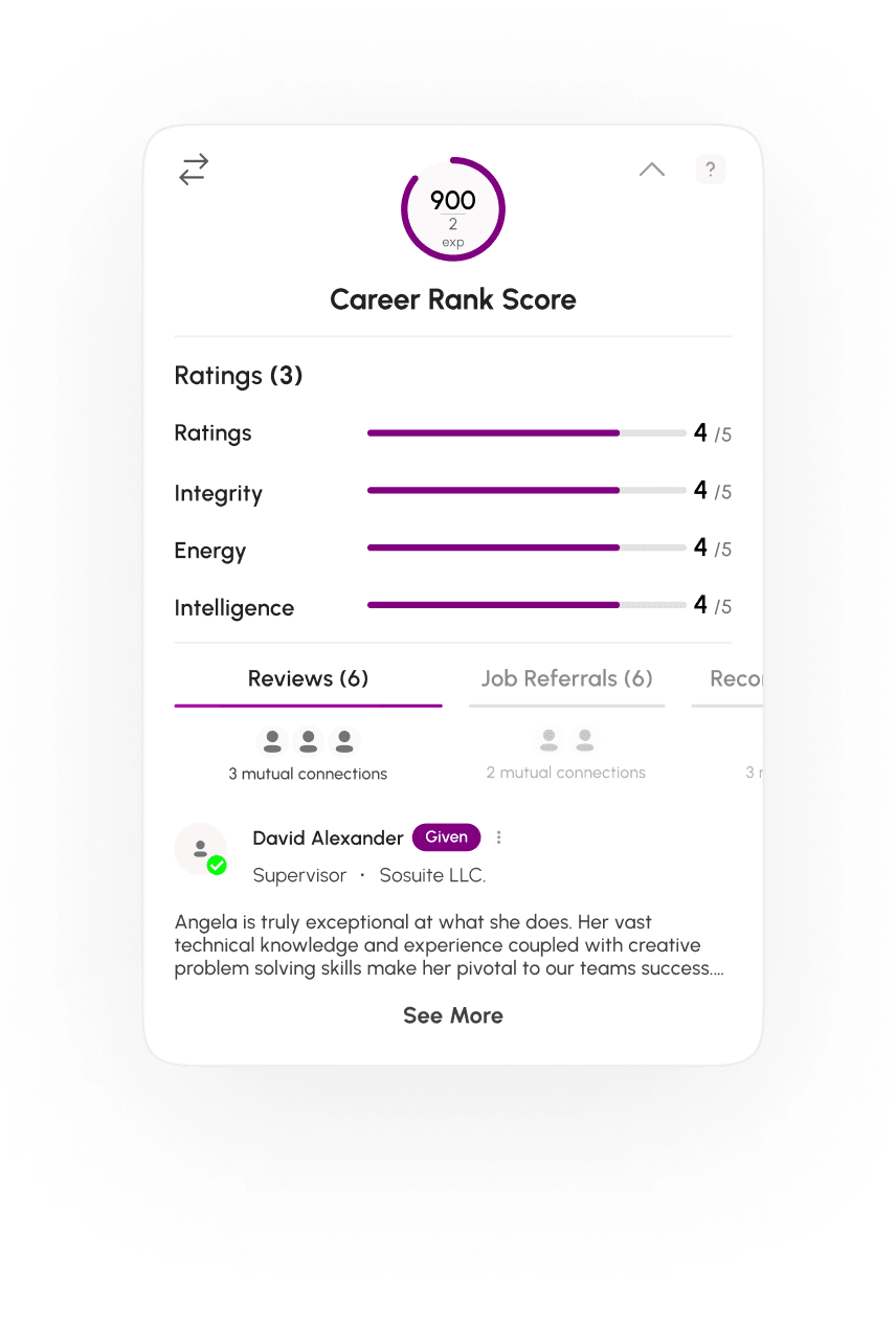 Career Rank Score Interface