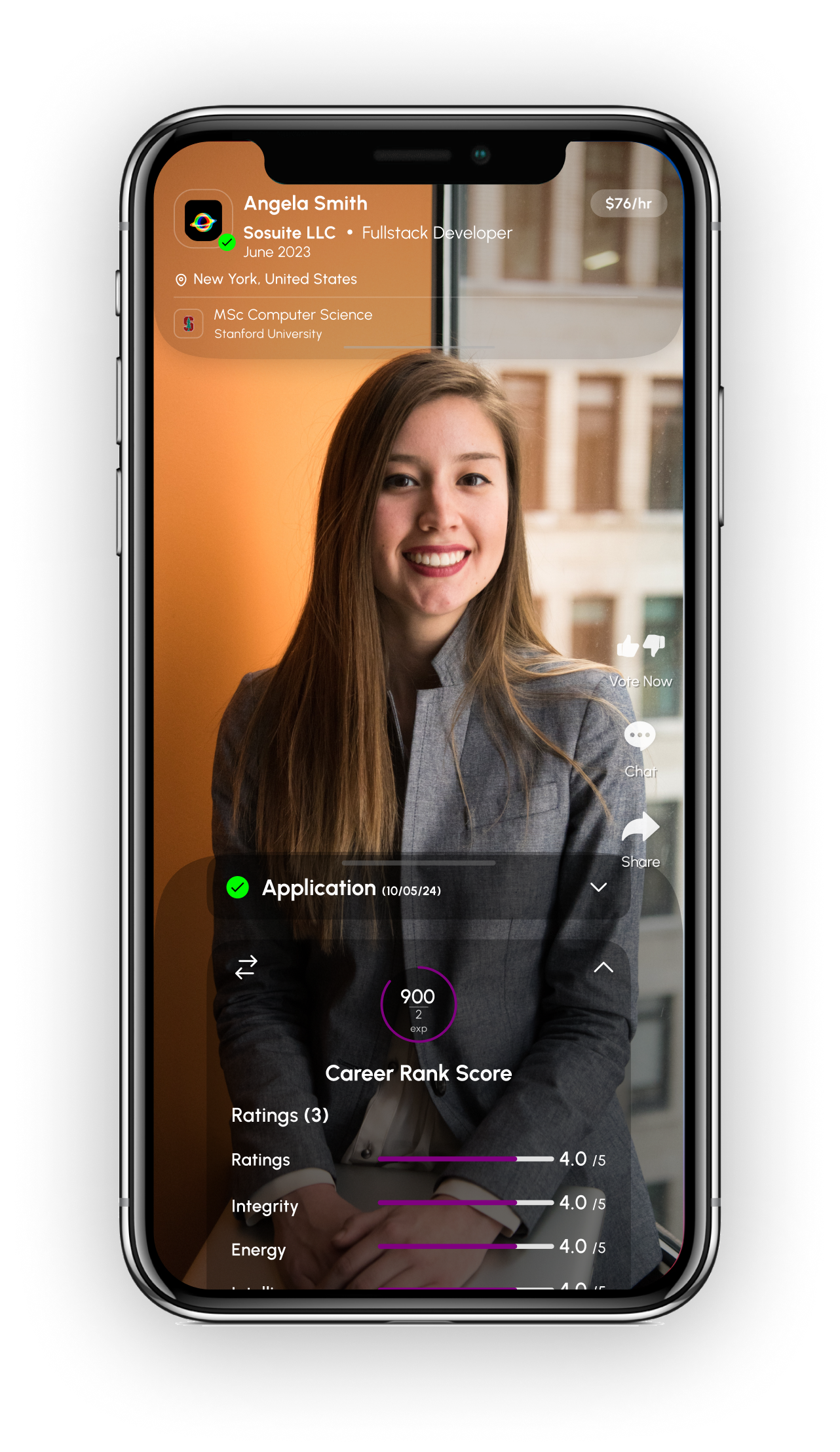 Meet Talent Phone Interface